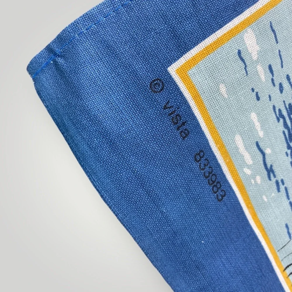 Vista Wales Tea Towel Welcome in the Hillsides Cotton Made in Britain 1960s-70s
